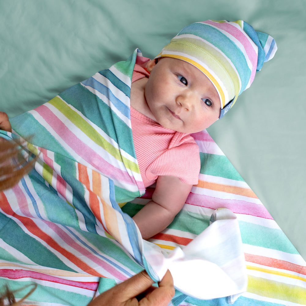 
                      
                        Pima Cotton Happy Stripes Baby Blanket - Swaddle
                      
                    