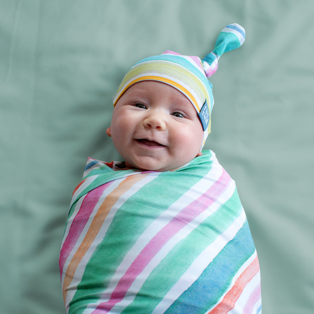 
                      
                        Classic Gift Bundle - Happy Stripes Baby Blanket + Knotted Beanie Hat
                      
                    