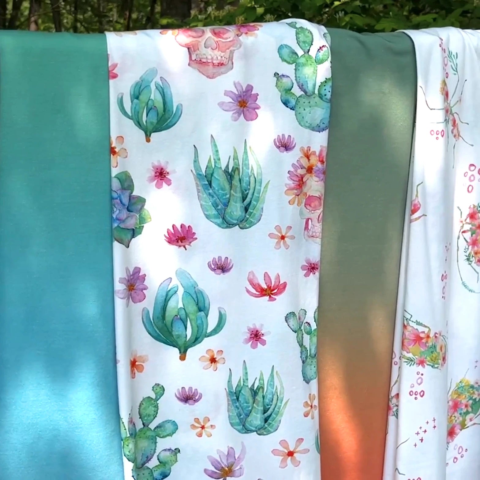 short video showing the nanat range of pima cotton baby blankets blowing in the wind